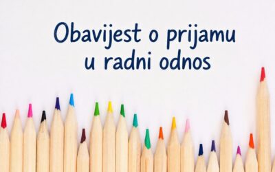 Obavijest o prijamu u radni odnos
